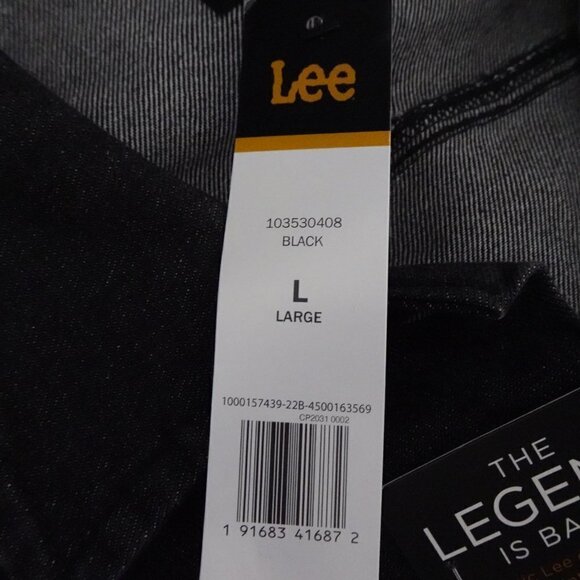 Lee Denim Jacket Women's Size L Black Stretch Jean Jacket Button Front - Picture 8 of 10